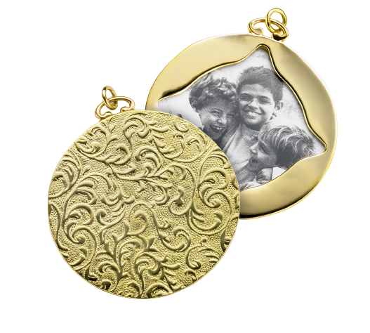 Yellow Gold Vine Half Locket Image/Charm